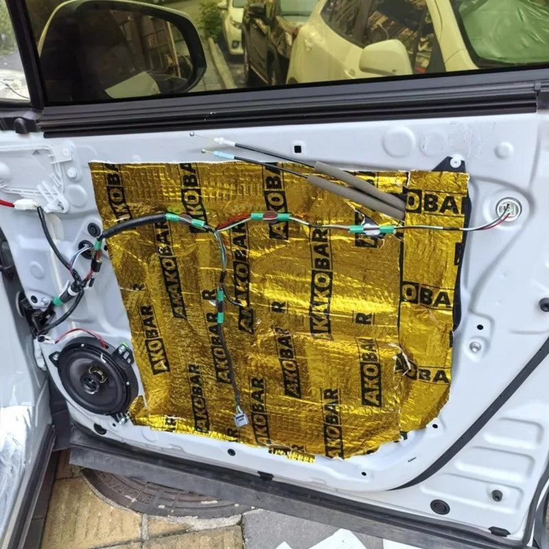 Car Sound Deadening Mat Butyl Audio Noise Insulation Damping Pad Self-Adhesive for Car Door Trunk Hood Roof Heat and Sound