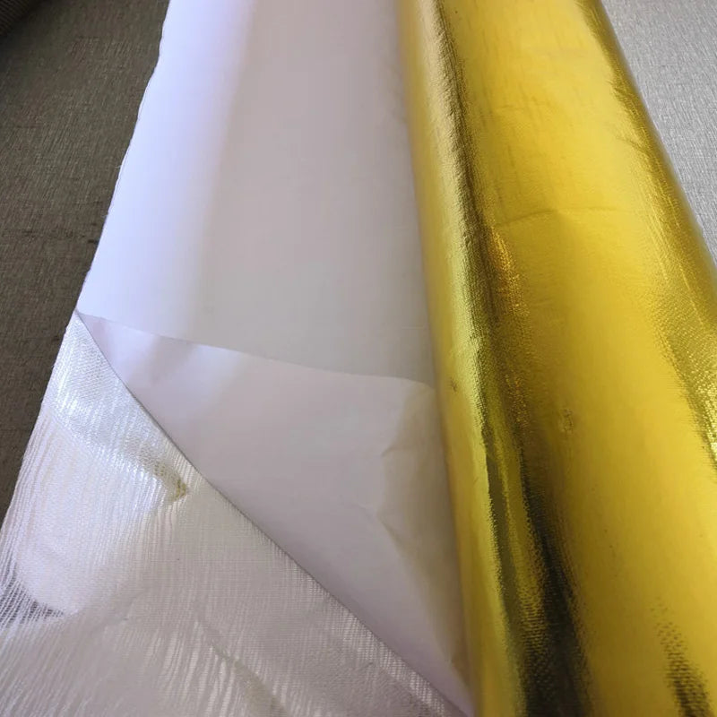 Gold Fiberglass Heat Insulation Tape Fireproof High-temperature Resistance Protective Film Sound Shield Cloth Car Accessories