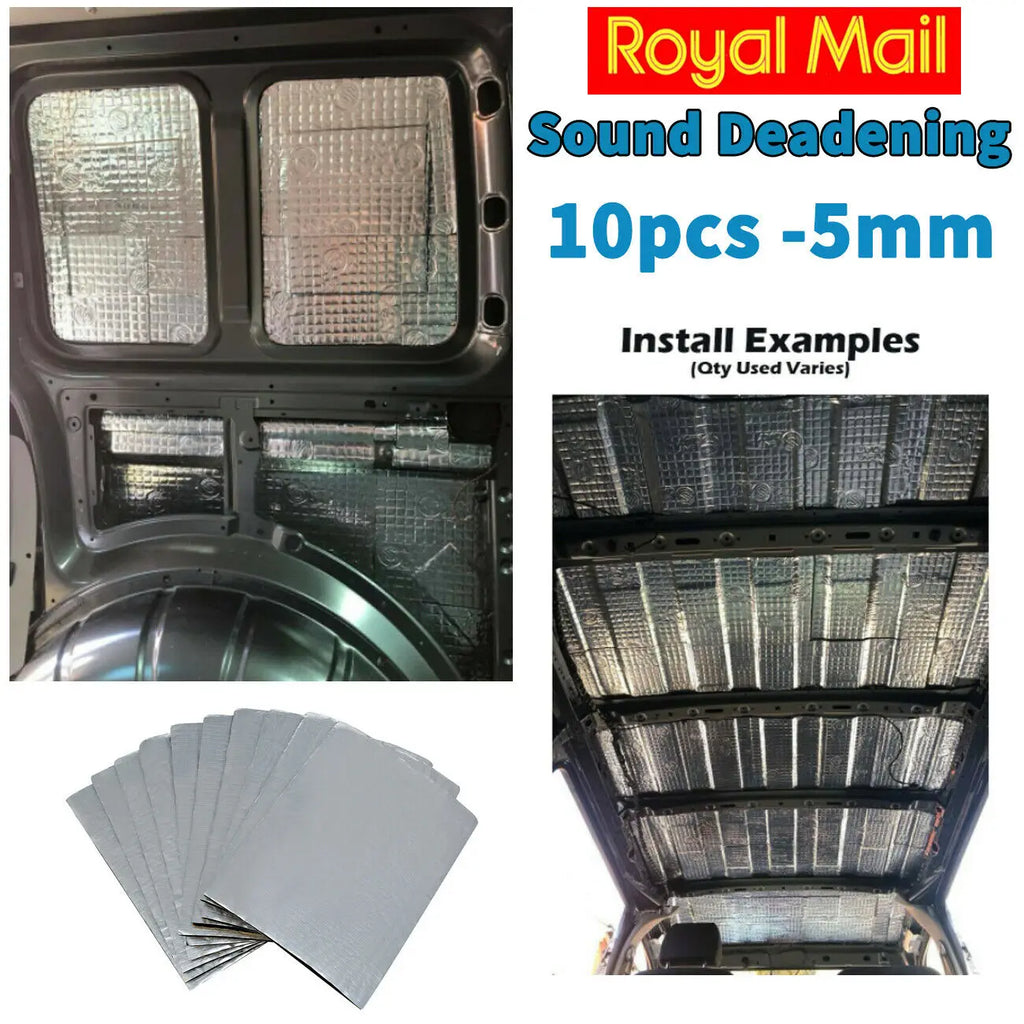 10Pcs 5mm Sound Deadener Heat Insulation Mat Car Van Sound Proofing Deadening Insulation Car Hood Insulation Silent
