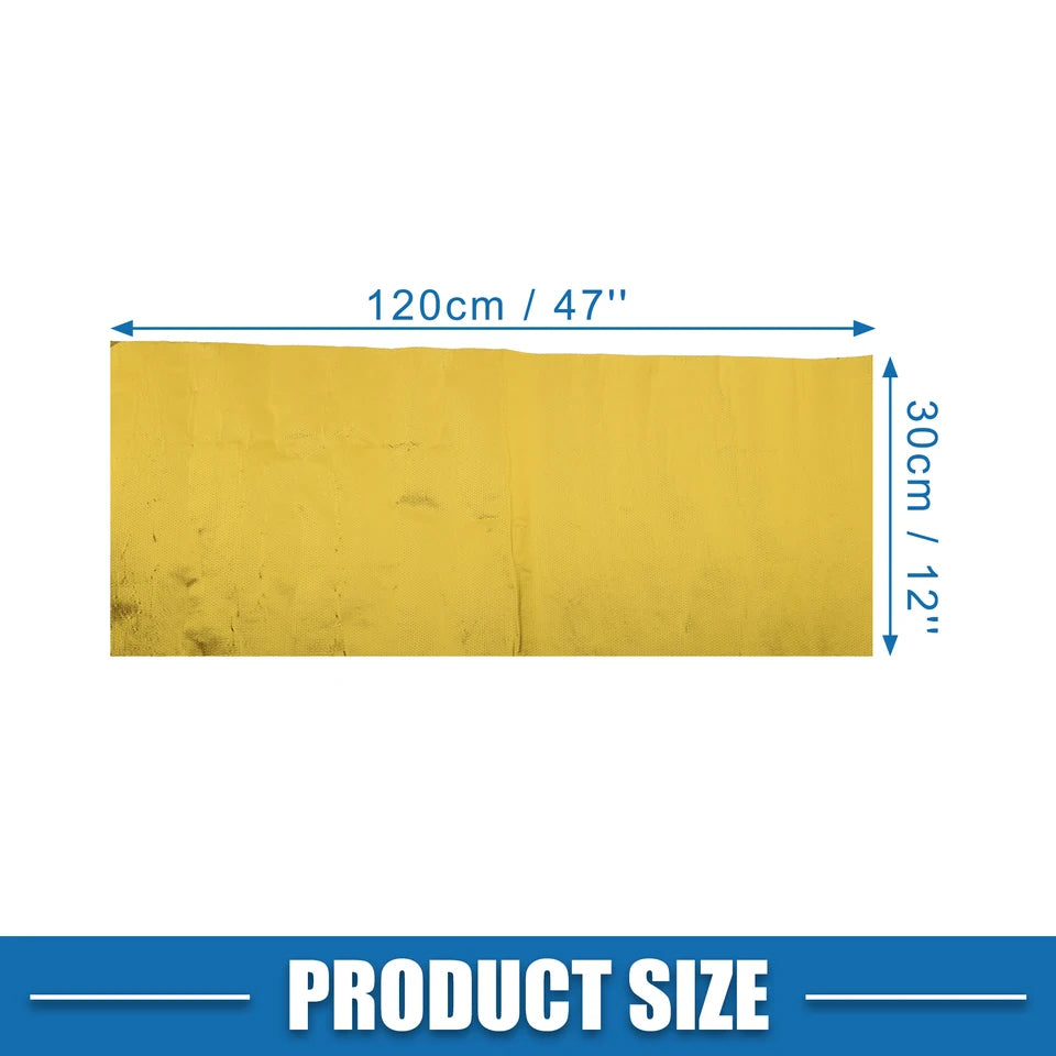 UXCELL Car Heat Shroud Aluminized Heat Shield Mat Thermal Barrier Cover Protection Fiberglass Gold Tone Gold 30x60cm 30x120cm