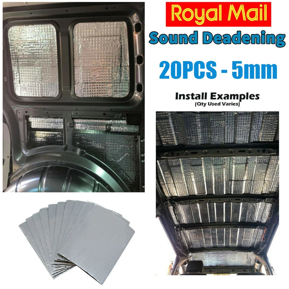10Pcs 5mm Sound Deadener Heat Insulation Mat Car Van Sound Proofing Deadening Insulation Car Hood Insulation Silent